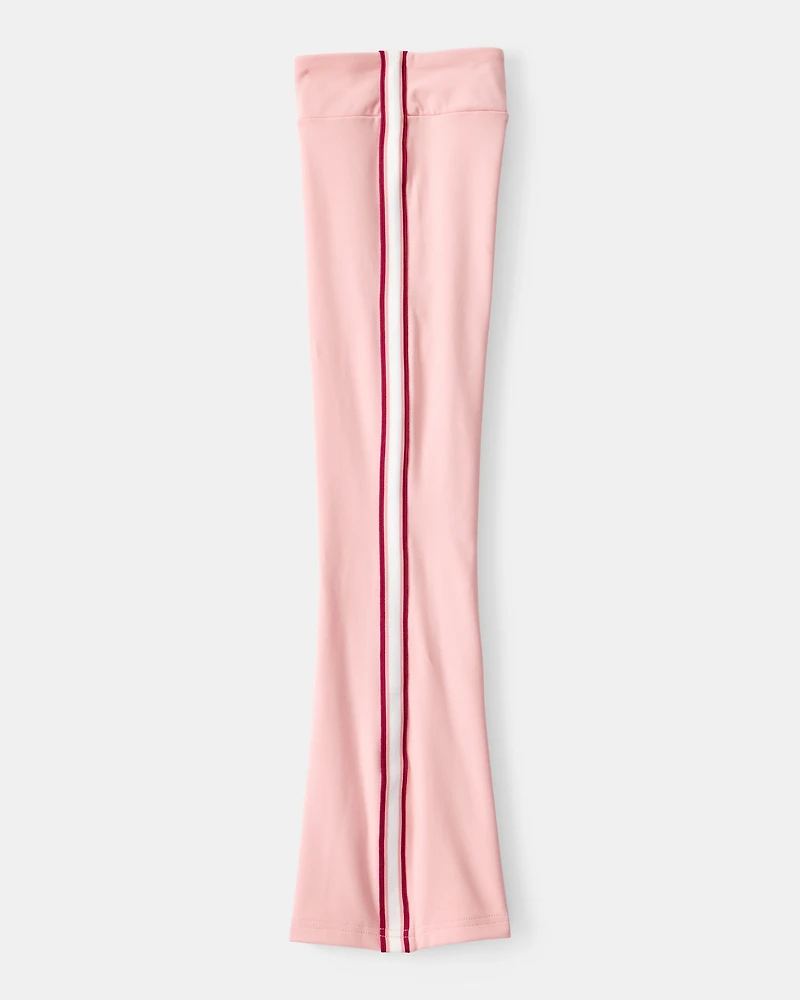 Girls Knit Flare Active Pants - Pink