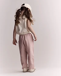 Toddler Girl Pocket Pant Stripes - Rose