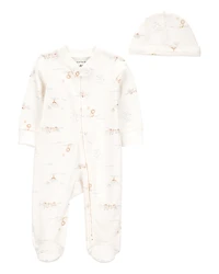 Baby Boy 2-Piece 2-Way Zip Sleeper & Cap Set