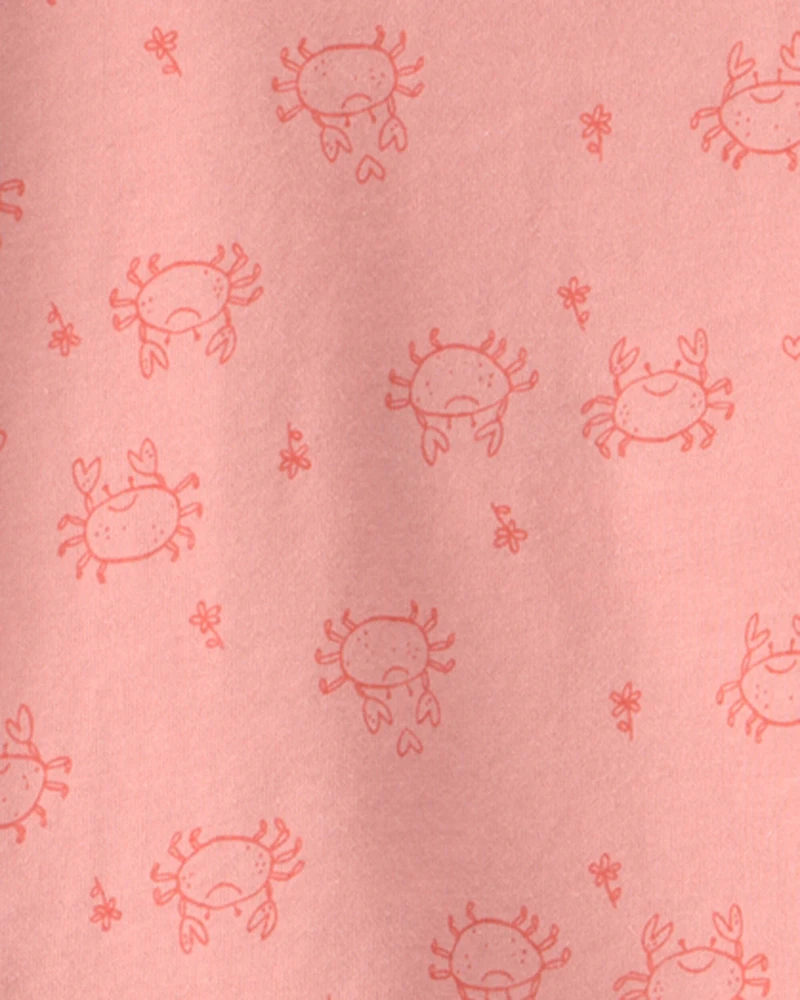 Baby Girl 4-Piece Crab Top & Short Set - Pink