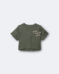 Toddler Girl 'Hide and Seek' High-Low Dolman Tee - Olive