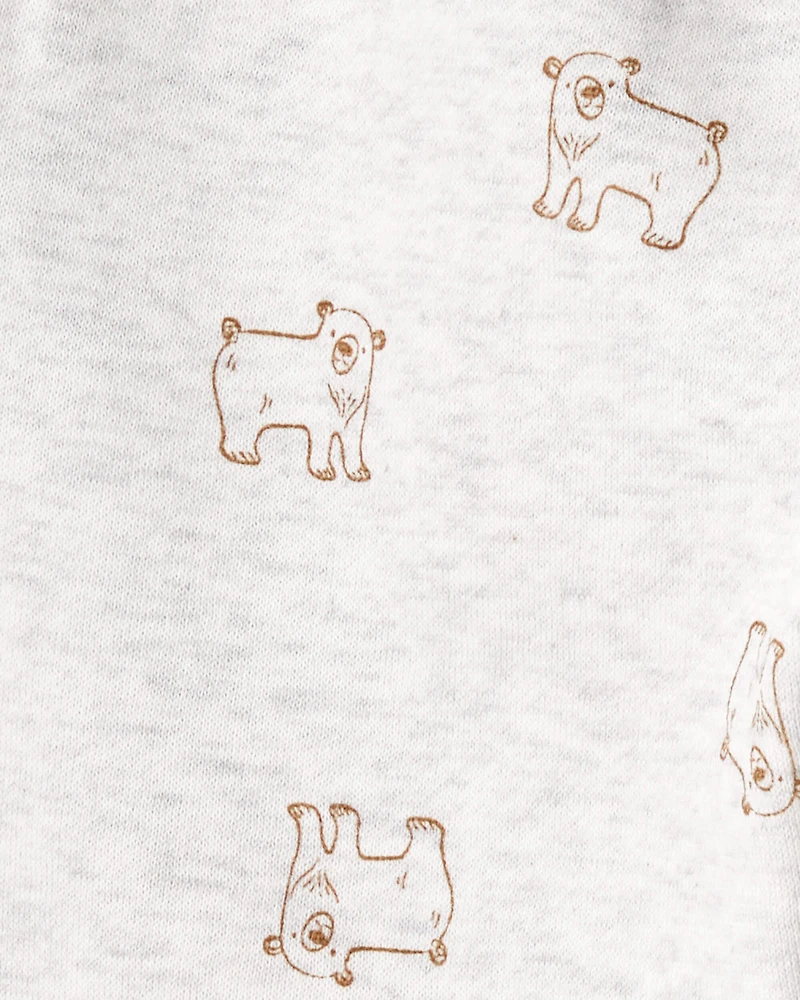 Toddler Boy DayDream Fleece Bear Print Long-Sleeve Tee & Pant Set - Brown