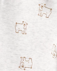 Toddler Boy DayDream Fleece Bear Print Long-Sleeve Tee & Pant Set - Brown