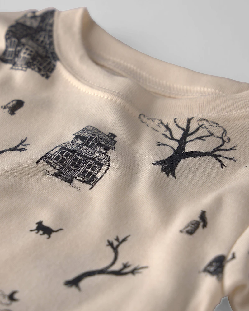 Kids 2-Piece Organic Cotton Pyjamas Spooky Village