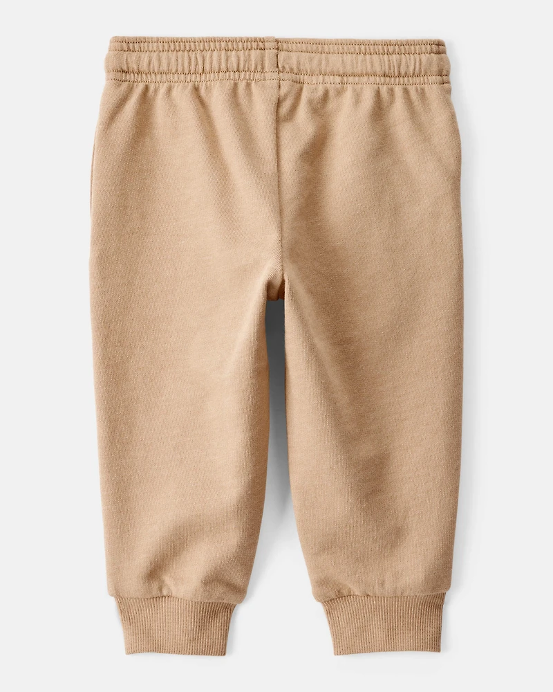 Baby Boy Construction French Terry Jogger - Tan
