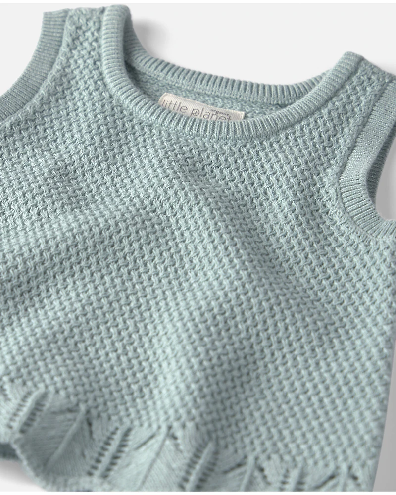 Baby Girl 2-Piece Organic Cotton Knit Top & Short Set