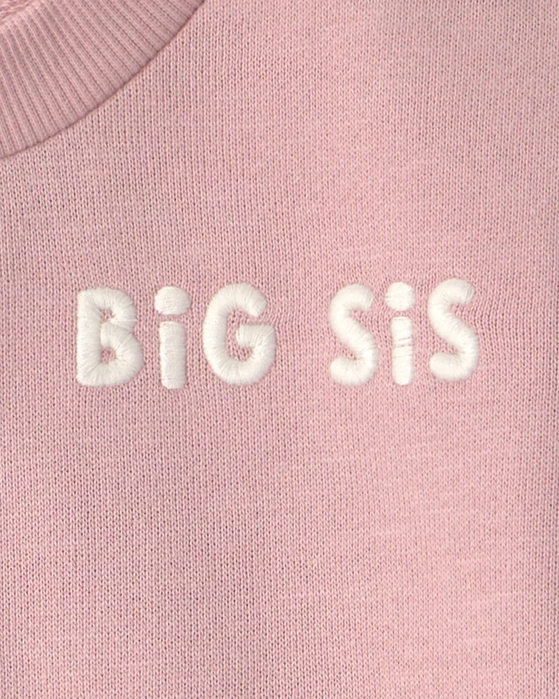 Toddler Girl Organic Cotton Big Sis Pullover