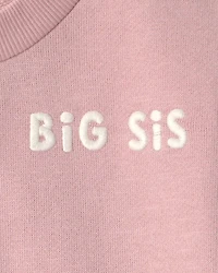 Toddler Girl Organic Cotton Big Sis Pullover
