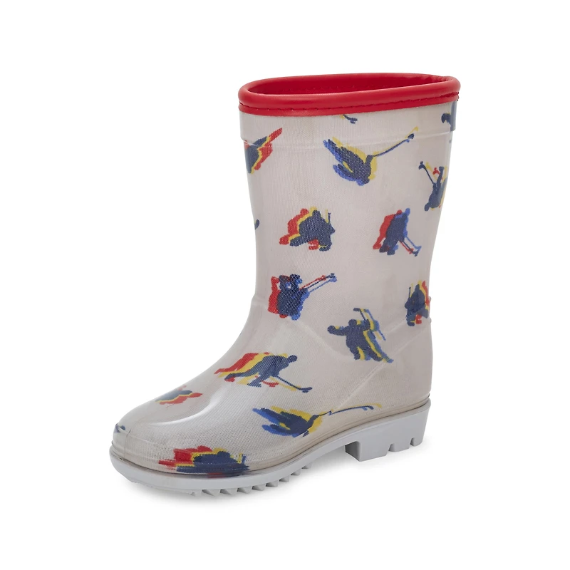 Toddler Hockey Print Rain Boots