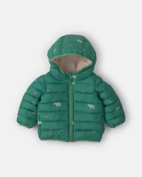 Baby Boy Midweight Packable Puffer- Green