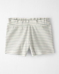 Toddler Girl 2-Piece Organic Cotton Waffle Knit Top & Short Set Stripes