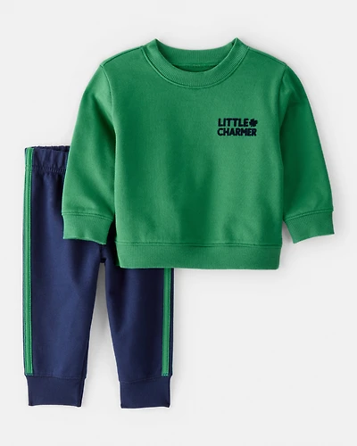 Baby Boy St.Patrick's Day Charmer 2-Piece Long-Sleeve Tee & Pant Set - Green