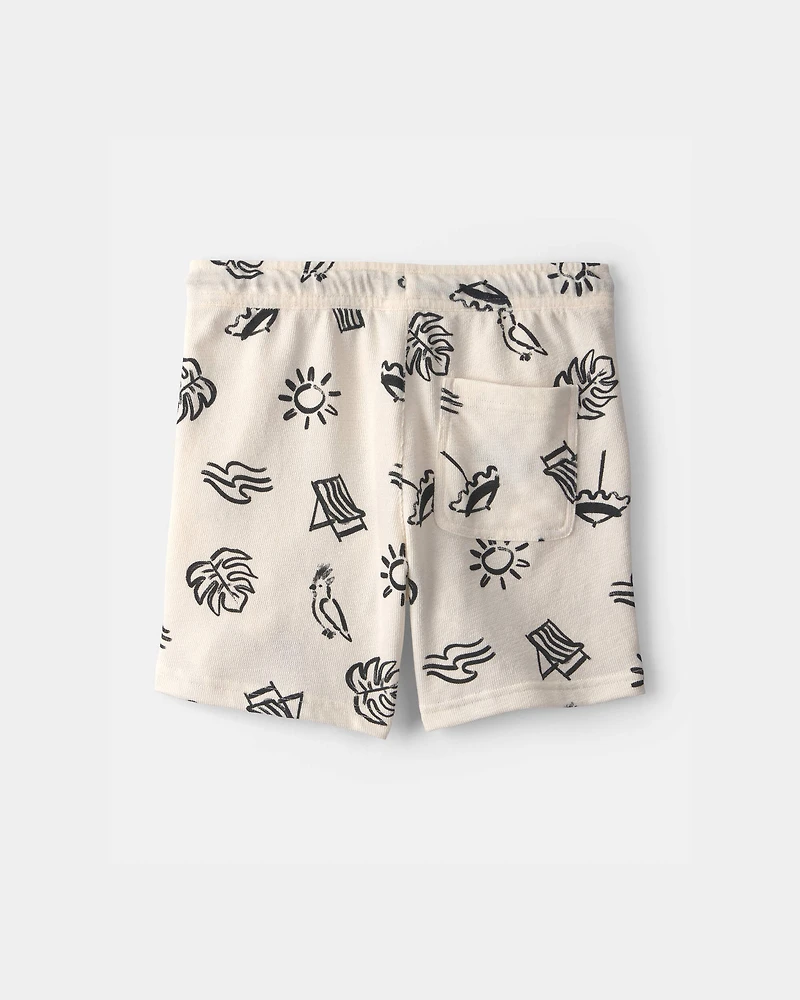 Boys Beach Shorts - Cream/Black