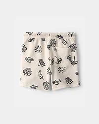 Boys Beach Shorts - Cream/Black