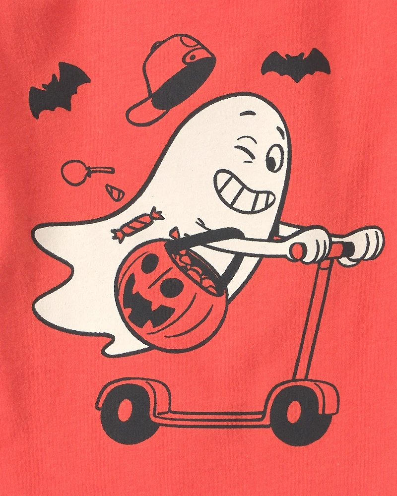 Toddler Boy Ghost Scotter Long-Sleeve Graphic Tee - Orange