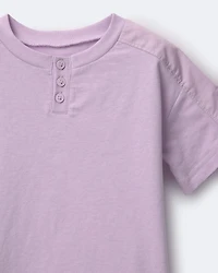 Toddler Henley Tee- Purple