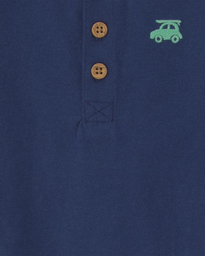 Baby Boy 2-Piece Car Striped Sleeveless Top & Short Set - Blue/Green