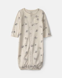 Baby Elephant 100% Cotton Converter Gown - Cream
