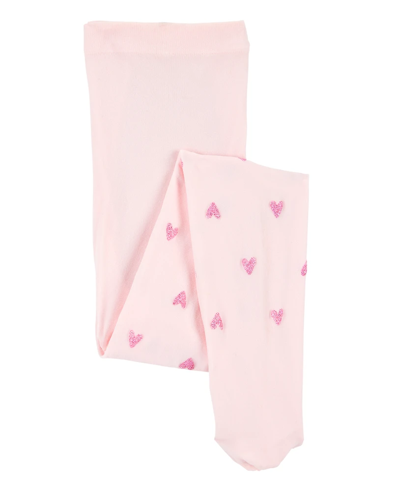 Baby Heart Tights - Pink