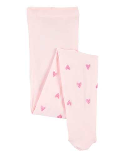 Baby Heart Tights - Pink