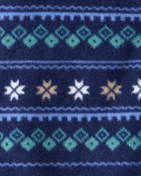 Baby Boy Fair Isle Fleece Long-Sleeve Loose Fit Sleeper