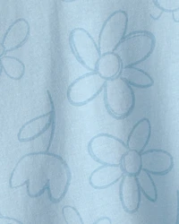 Baby Girl Ladybug Floral Top - Blue