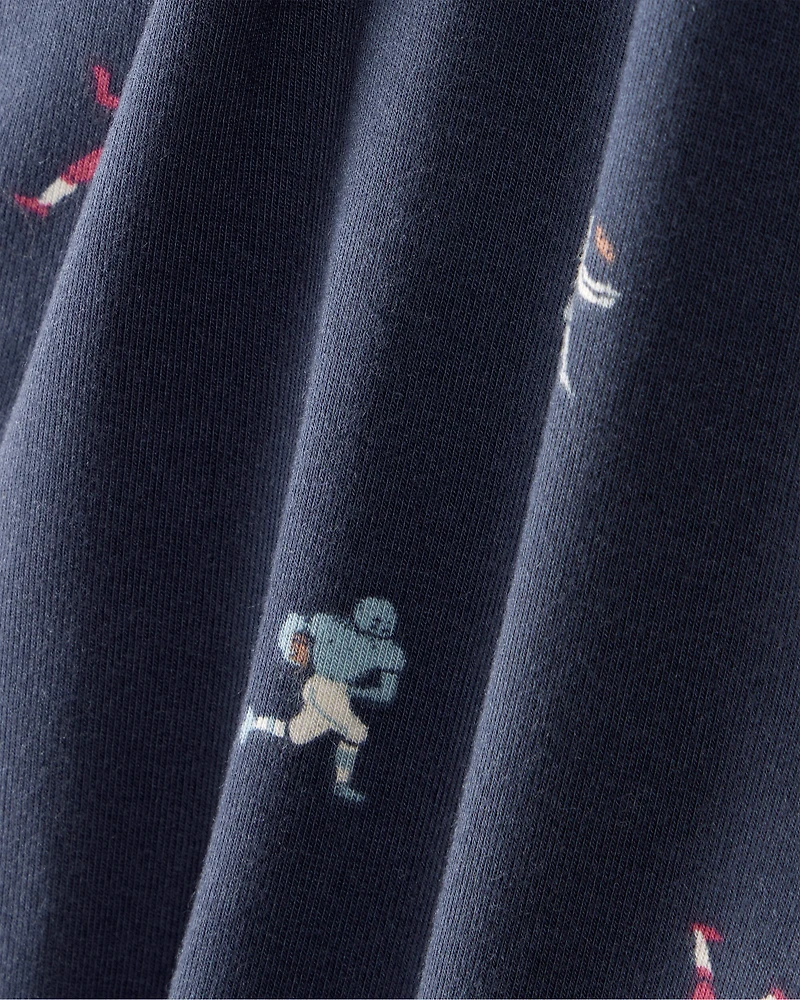 Baby Boy 2-Piece Football Print PurelySoft Long-Sleeve Tee & Pant Set - Blue