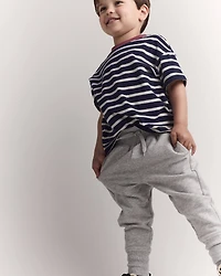 Toddler Striped Short-Sleeve Relaxed Subway Tee - Navy