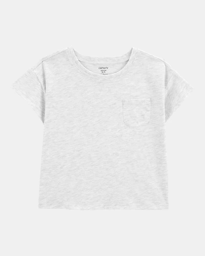 Kid Solid Short-Sleeve Fashion Top - Grey