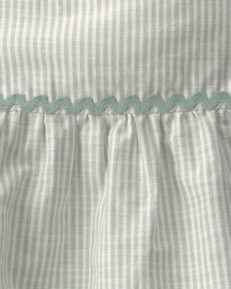 Toddler Girl 2-Piece Striped Sleeveless Top & Pant Set - Green