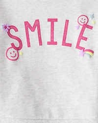 Toddler Girl Smile French Terry Long-Sleeve Top & Skirt Set
