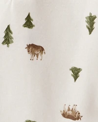 Baby 2-Piece Woodland Print Long-Sleeve Bodysuit & Quilted Pant Set