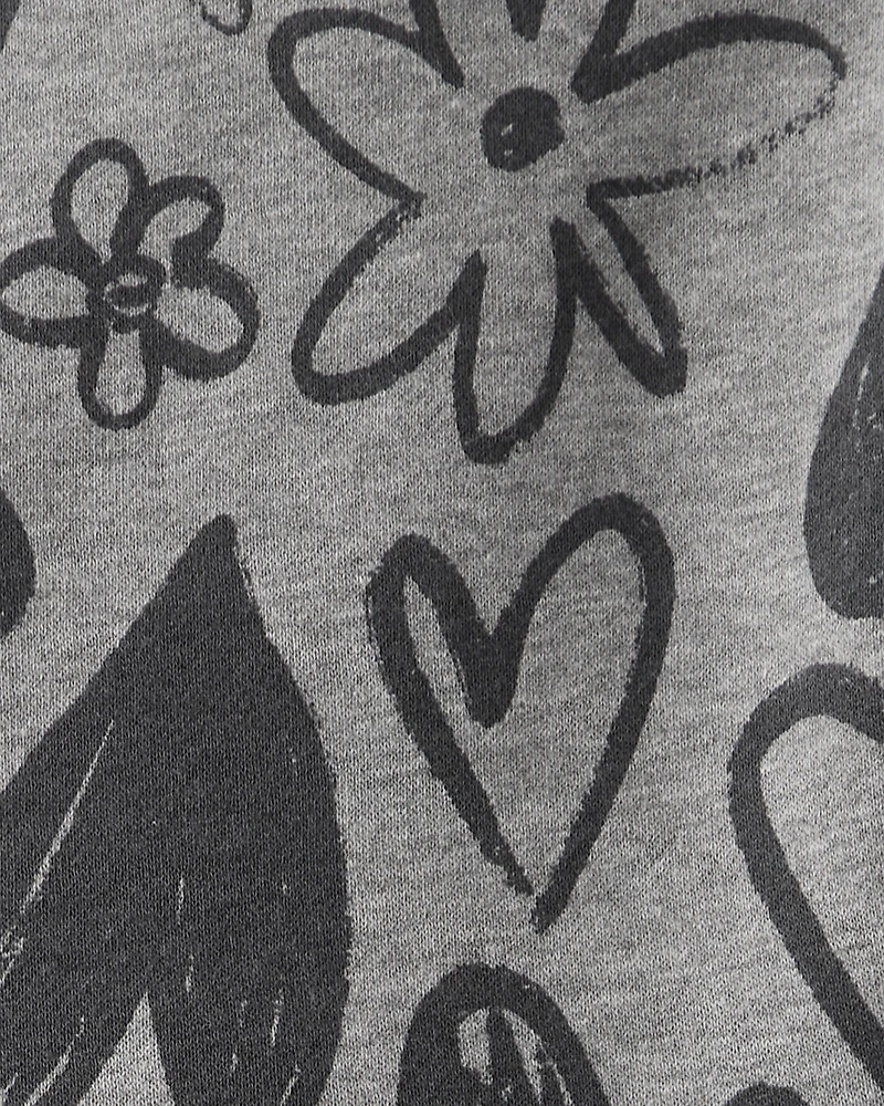 Toddler Girl DayDream Fleece Heart Knit Dress - Grey