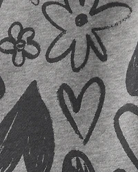 Toddler Girl DayDream Fleece Heart Knit Dress - Grey