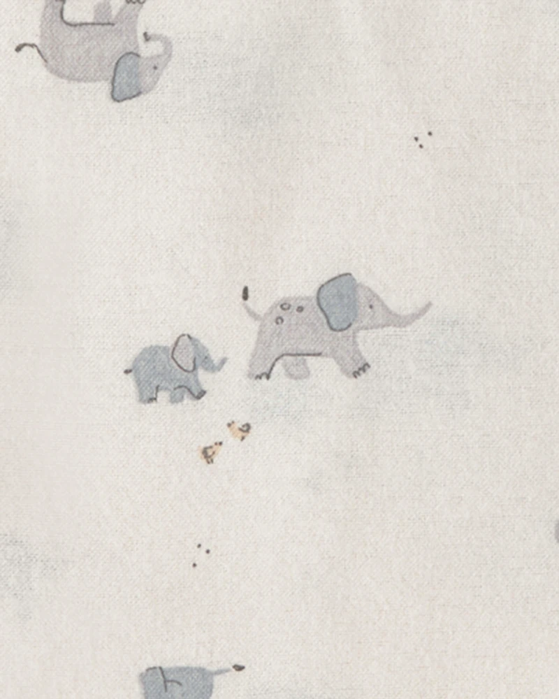 Baby 4-Pack Elephant Receiving Blankets - Grey/Ivory