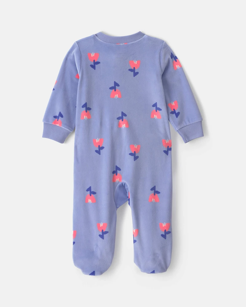 Baby Girl Tulip 2-Way Zip Sleeper - Blue