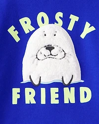 Toddler Boy Seal Pullover Sweatshirt - Blue