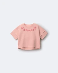 Toddler Girl High-Low Bubble Dolman Tee - Peach