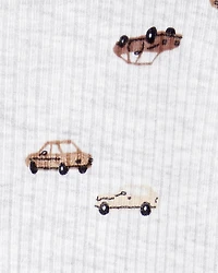 Baby Boy Car 2-Way Zipper Textured Sleeper