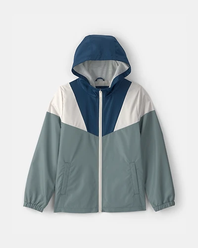 Boys Colourblock Windbreaker- Blue/Green