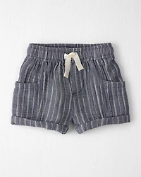 Baby Boy 2-Piece Organic Cotton Gauze Short Set Cream