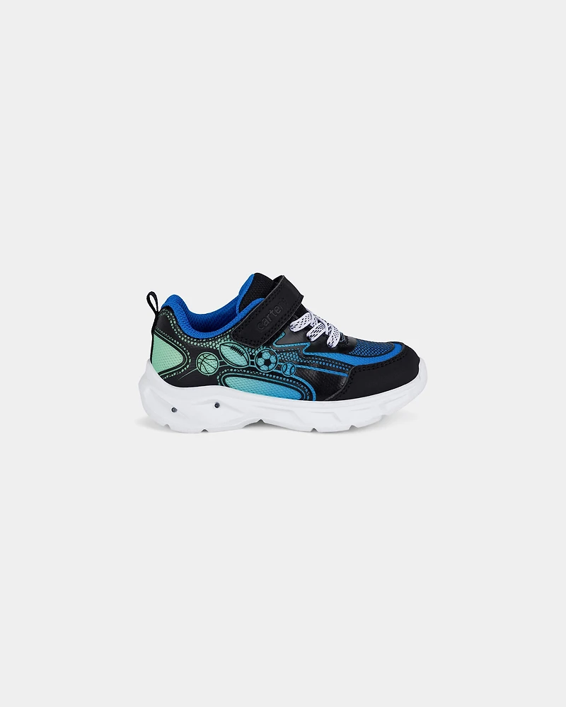 Toddler Boy Athletic Light-up Shoe - Black Ombre
