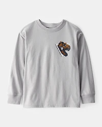 Boys Long-Sleeve T-Rex Tee - Grey