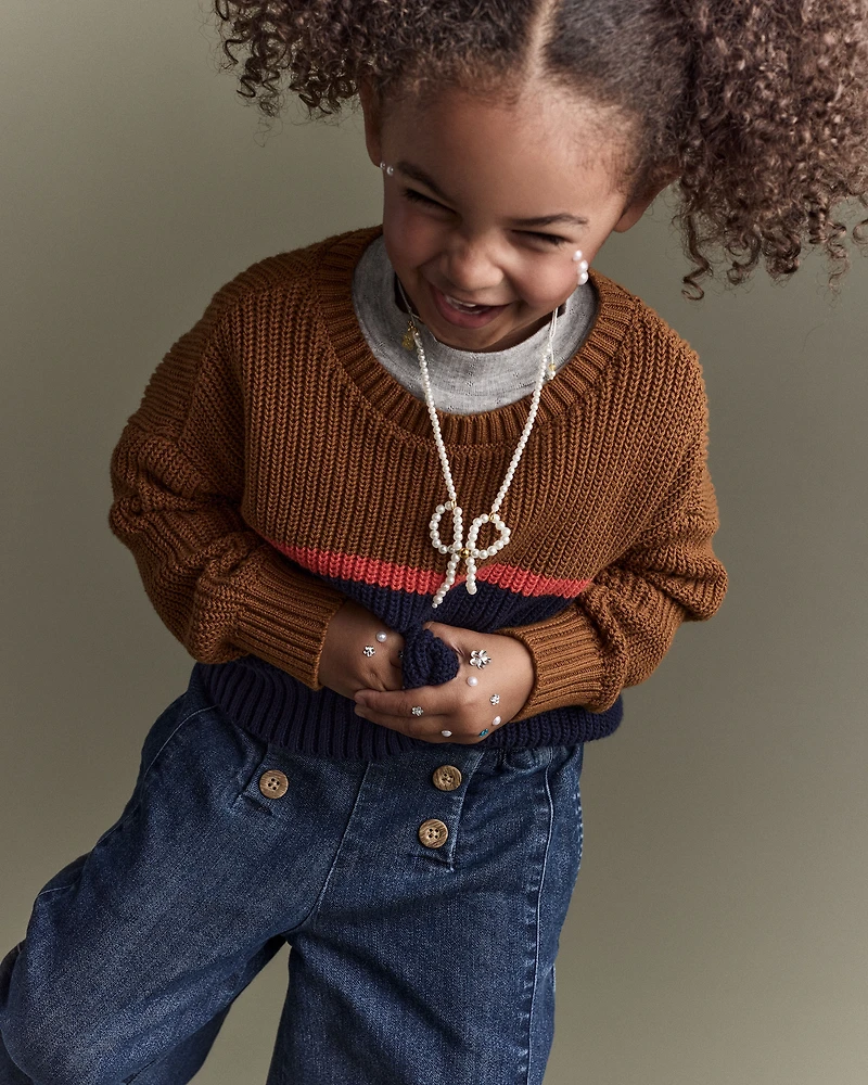 Toddler Girl Urban Wide Leg Denim Pant - Blue