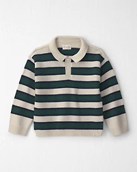 Toddler Boy Organic Cotton Sweater Knit Polo Stripes
