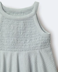 Toddler Girl Smocked Peplum Top - Light Blue
