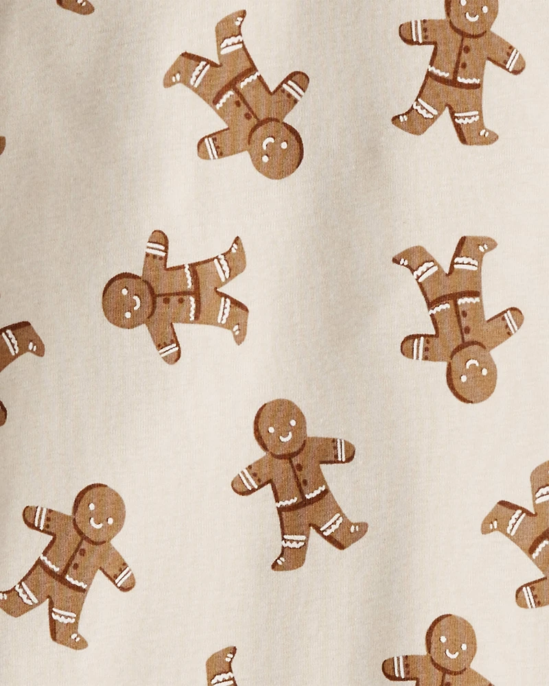 Kid Organic Cotton Pyjamas Set Gingerbread Man Print
