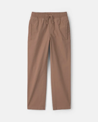 Boys Twill Pull-On Pants - Brown