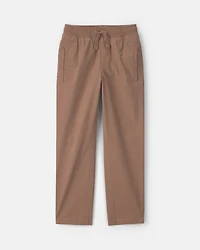 Boys Twill Pull-On Pants - Brown