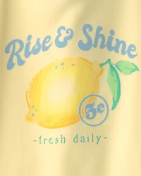 Girls Lemon 100% Cotton Snug Fit 4-Piece Pyjama Set - Blue/Yellow